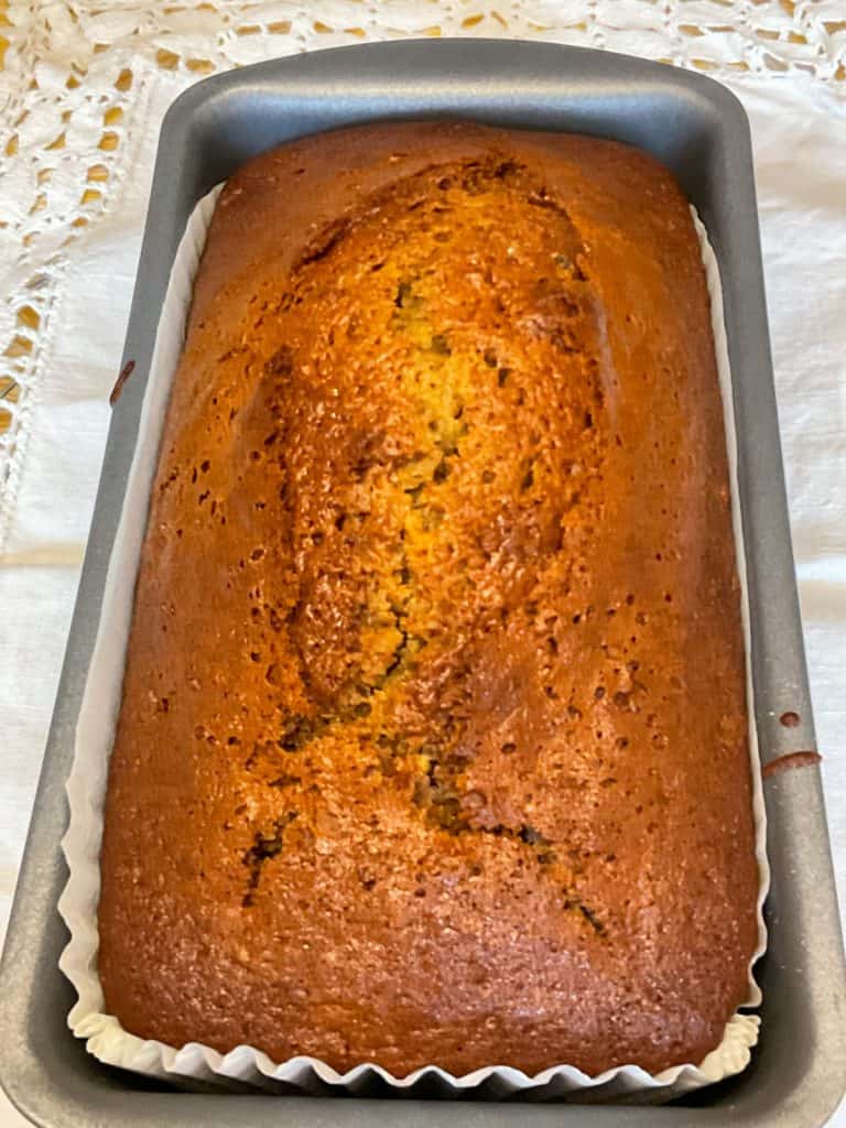 Baked Jocks loaf in loaf pan.