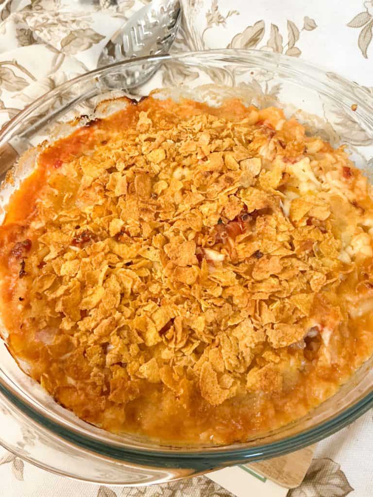 Baked macaroni pie just out the oven.